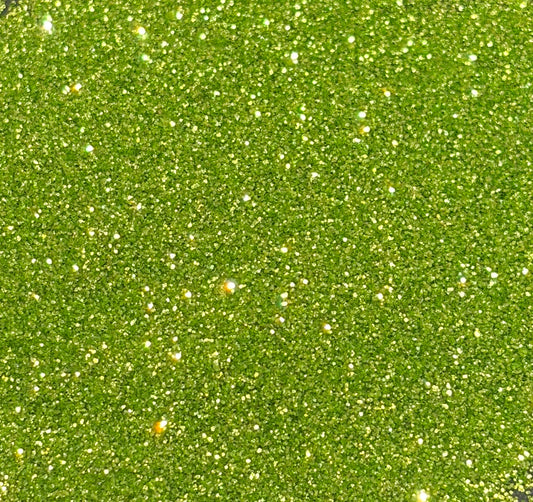 Pixie fine green glitter flakes with metallic shine for craft projects